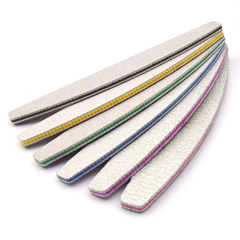 6 Pcs Nail Files Strong Sandpaper Washable Nails Buffer Emery Board 80/100/150/180/240/320 Grit Lime a Ongle Manicure Polishing