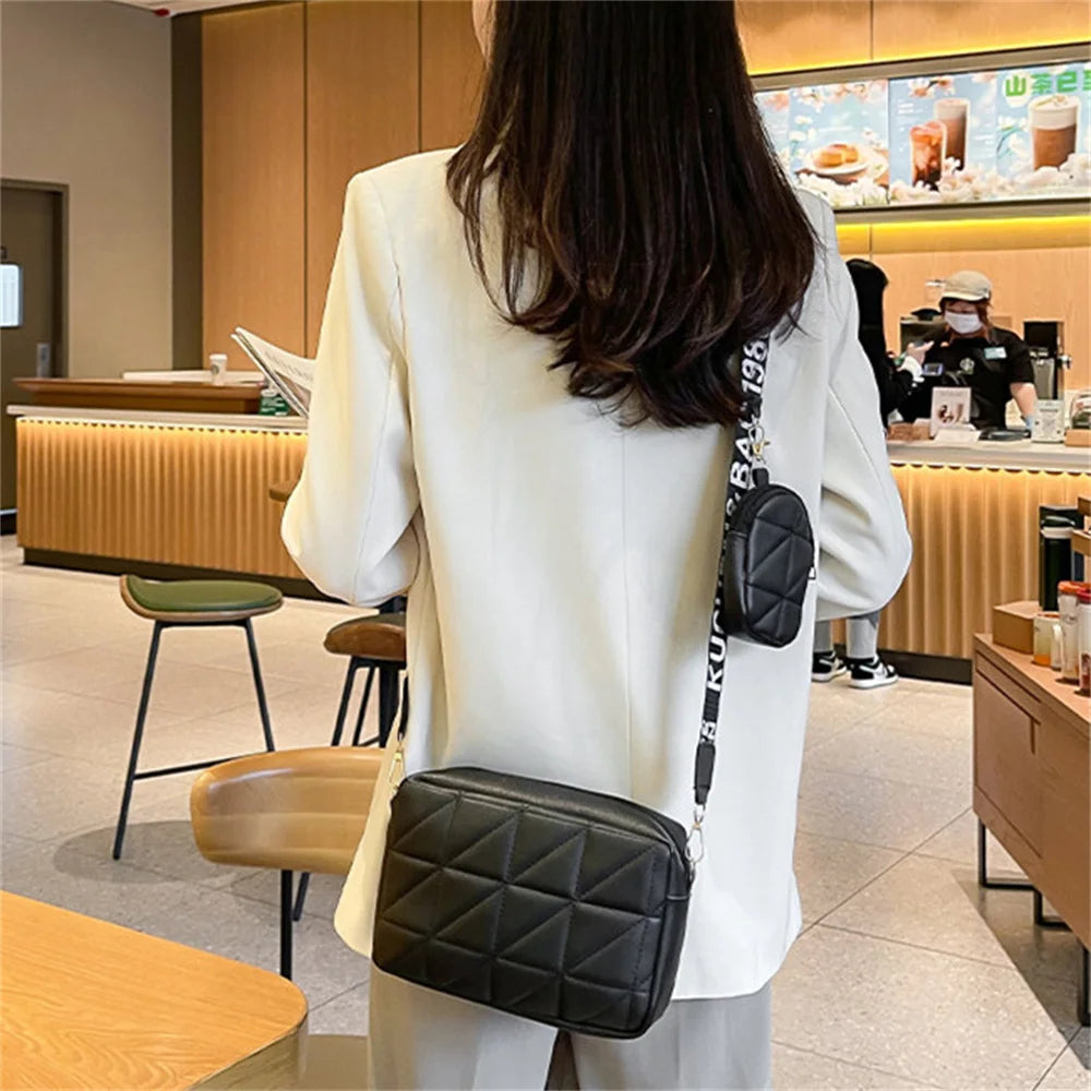 Ladies Cross Body Messenger Bag Women Shoulder Over Bags Detachable Handbags Fashion PU Leather Zipper Handbag Purse Travel Bag
