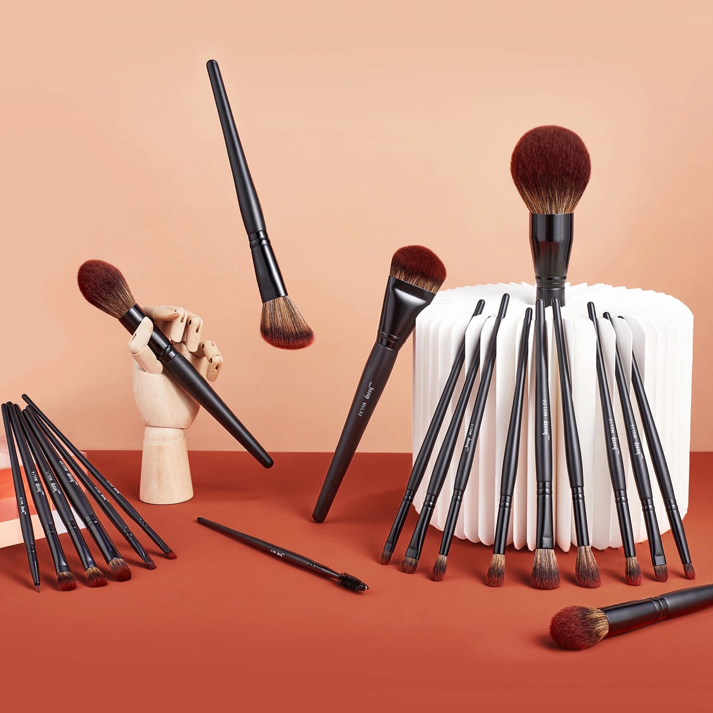 Jessup Makeup Brushes set,13/16/21pcs Premium Synthetic Big Powder Brush Foundation Concealer Eyeshadow Liner Wooden T271